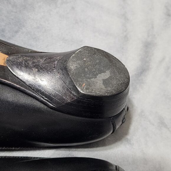 Tod's Loafer Shoes Women's 7 Black Leather Pointed Toe Low Heels Italy - Picture 12 of 15